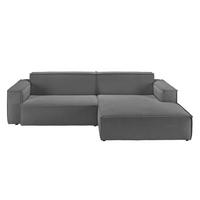 ECKSOFA SAMU Anthrazit Cord - Anthrazit/Schwarz, Textil (276/168cm) - KAWOLA