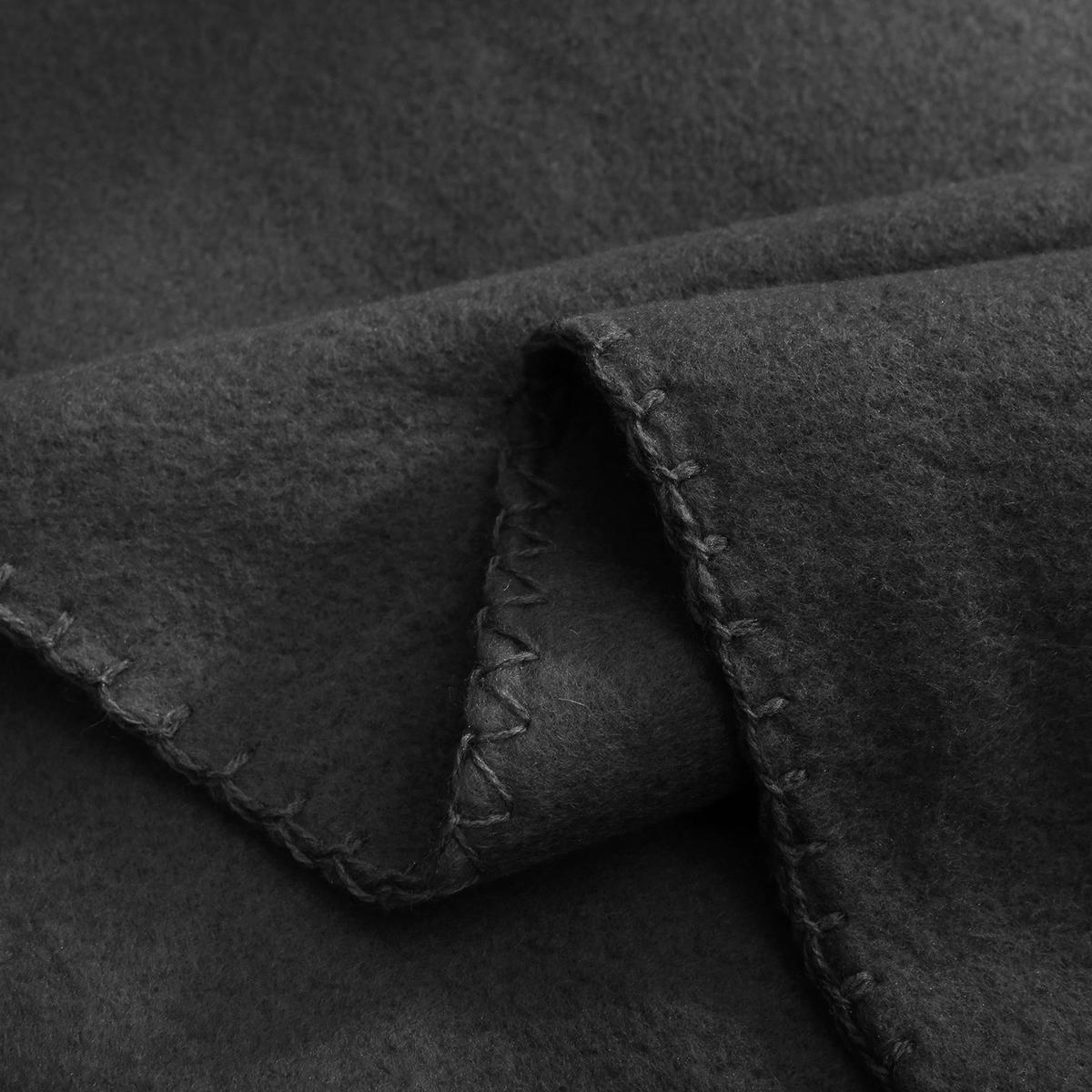 FLEECEDECKE 10er Set schwarz 130/160 cm Kettelrand Anti-Pilling - Schwarz, Textil (130/160cm) - wometo