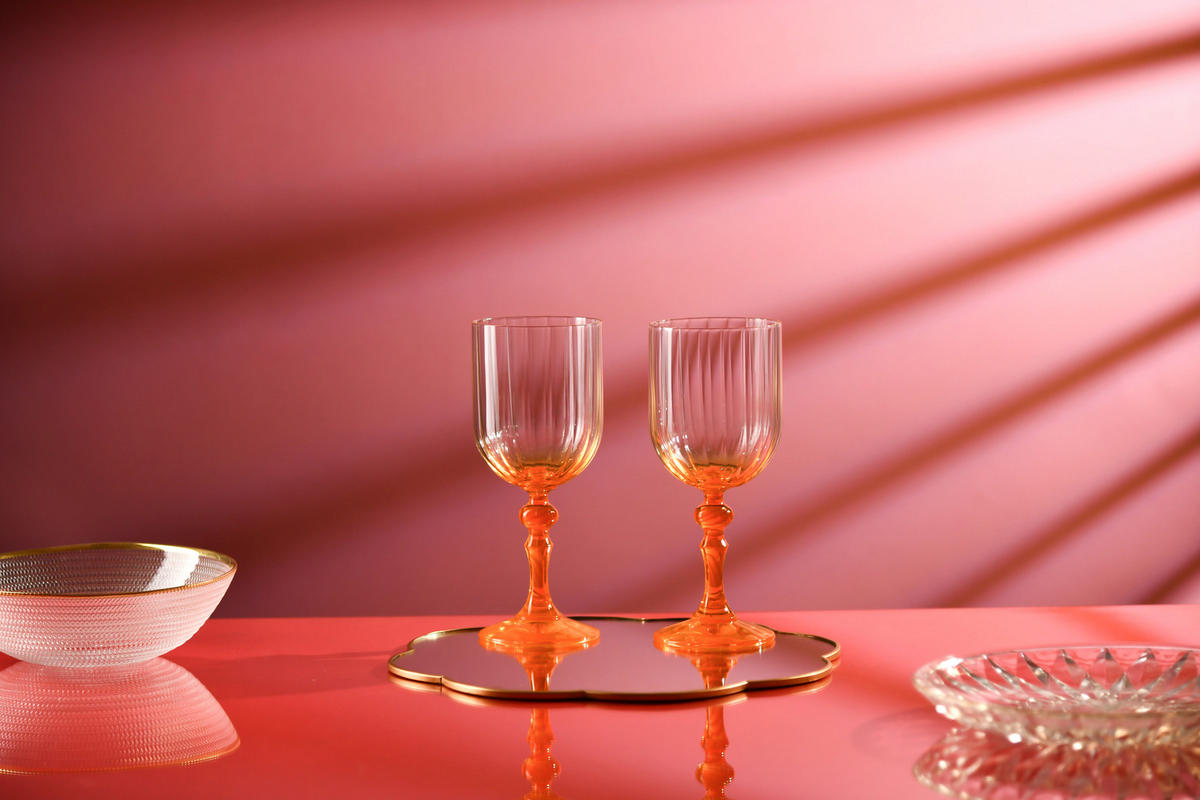 WEINGLÄSER, 2er-Set, 300 ml - Orange, Glas (0.3L) - Krosno Glass
