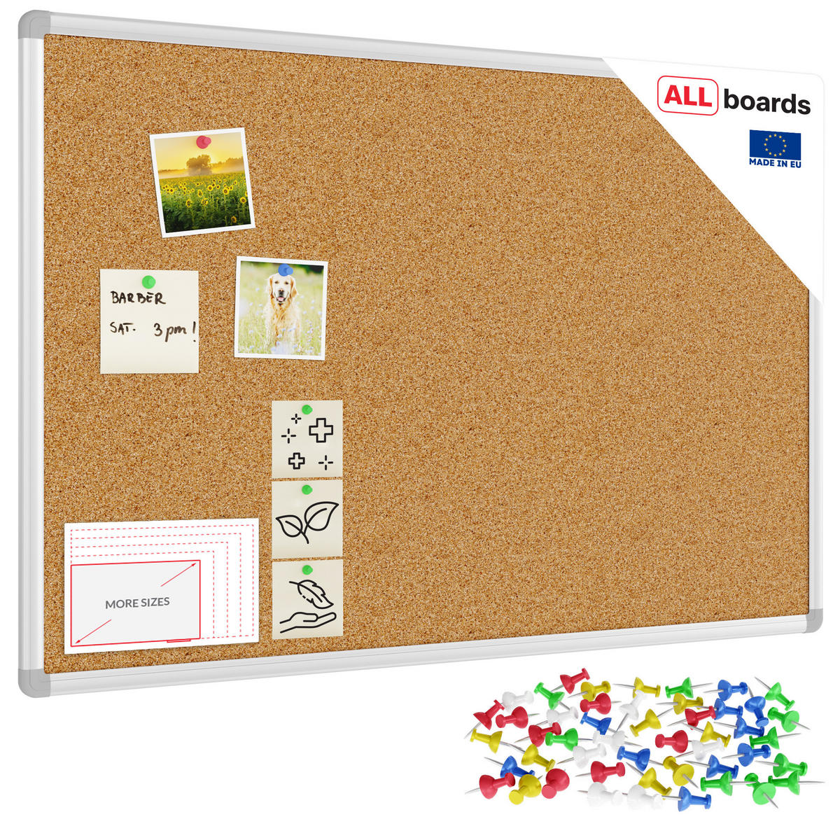 PINNWAND mit Alurahmen 90x60cm - Braun, Holz (90/60/1.6cm) - ALLboards