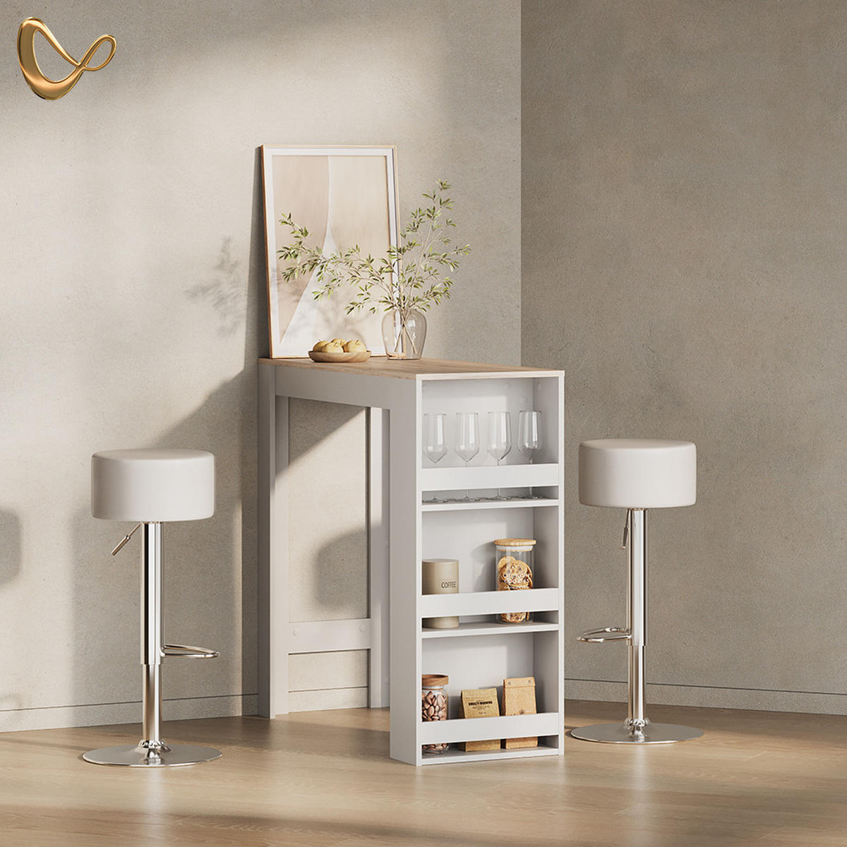 BARTISCH Regusa Weiß/Sonoma 45 x 110 cm - Weiß/Sonoma Eiche, Holzwerkstoff (110/45/106cm) - Livinity®