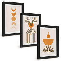 BILDER SET 3er Set - 20x30 cm Schwarzer Rahmen - Boho-minimalistische Dekorationen - Schwarz, Kunststoff (20/30cm) - TULUP