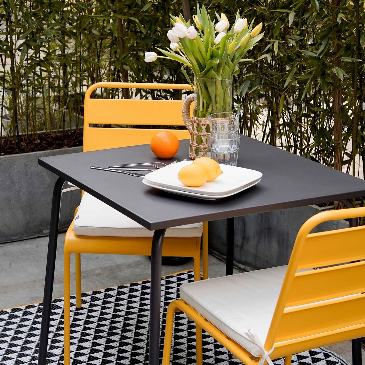 GARTENTISCH , Grau - Grau, Metall (70/70/72cm) - Oviala