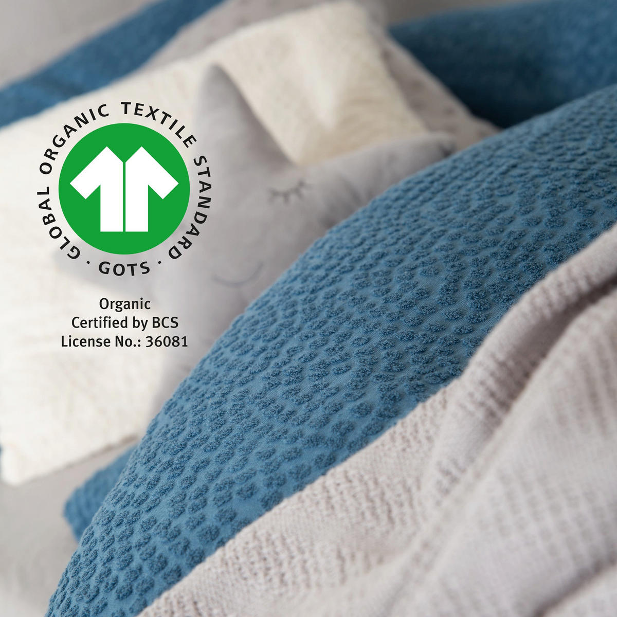 SPANNBEZUG für Wickelauflagen 75 x 85 cm - Blau, Textil (85/75cm) - Roba