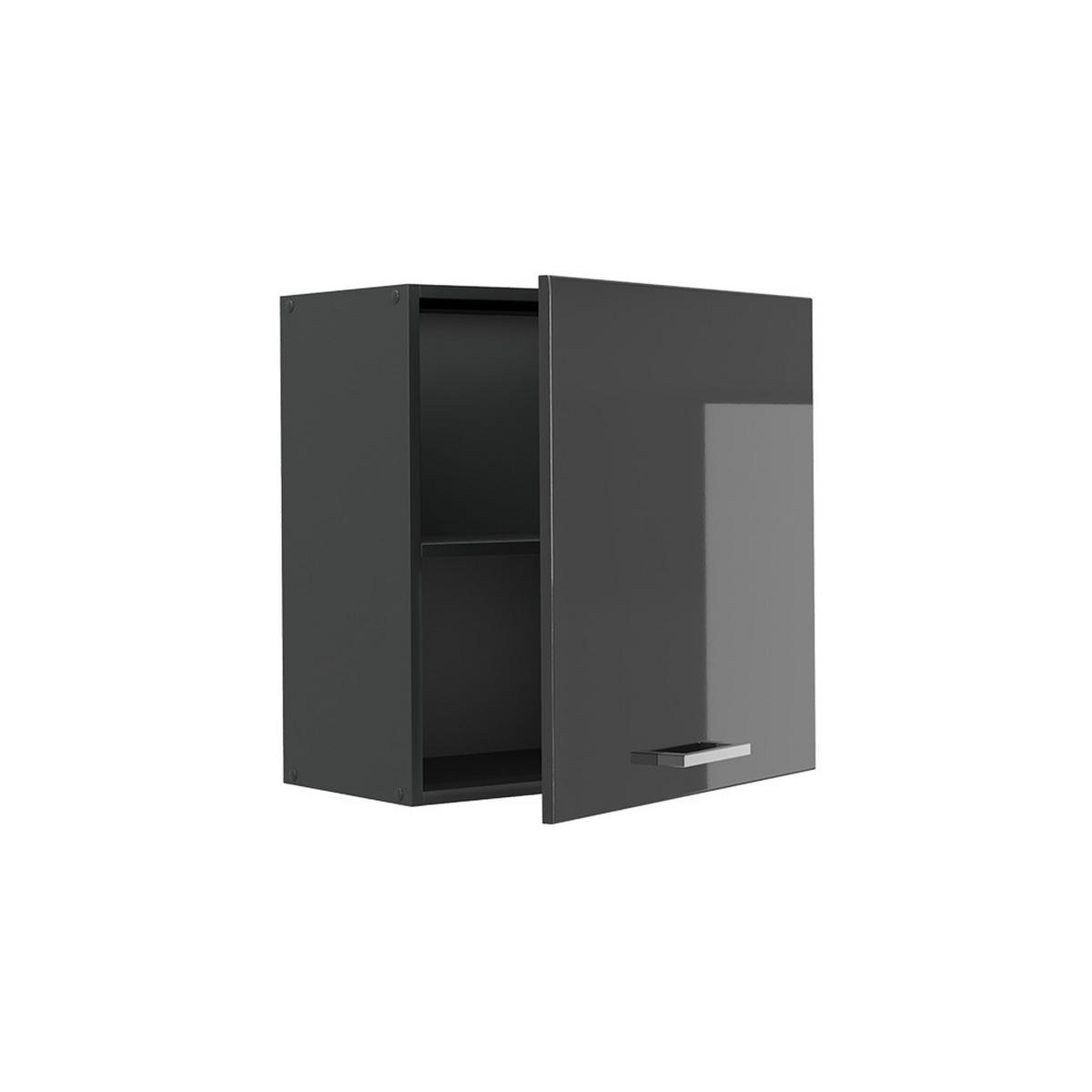 DULAP DE PERETE R-Line, Antracit lucios ridicat/antracit, 60 cm cu 1 ușă - negru cu luciu intens/antracit, compozit lemnos (60/60/31cm) - Vicco