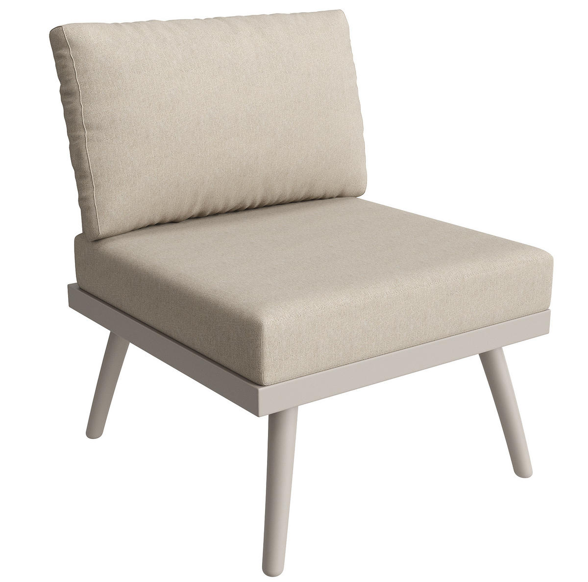 GARTENLOUNGE-SET 237/65/79 cm mit modularer L-Form, WPC-Couchtisch und waschbaren Polstern, Beige - Beige, Metall - Redom