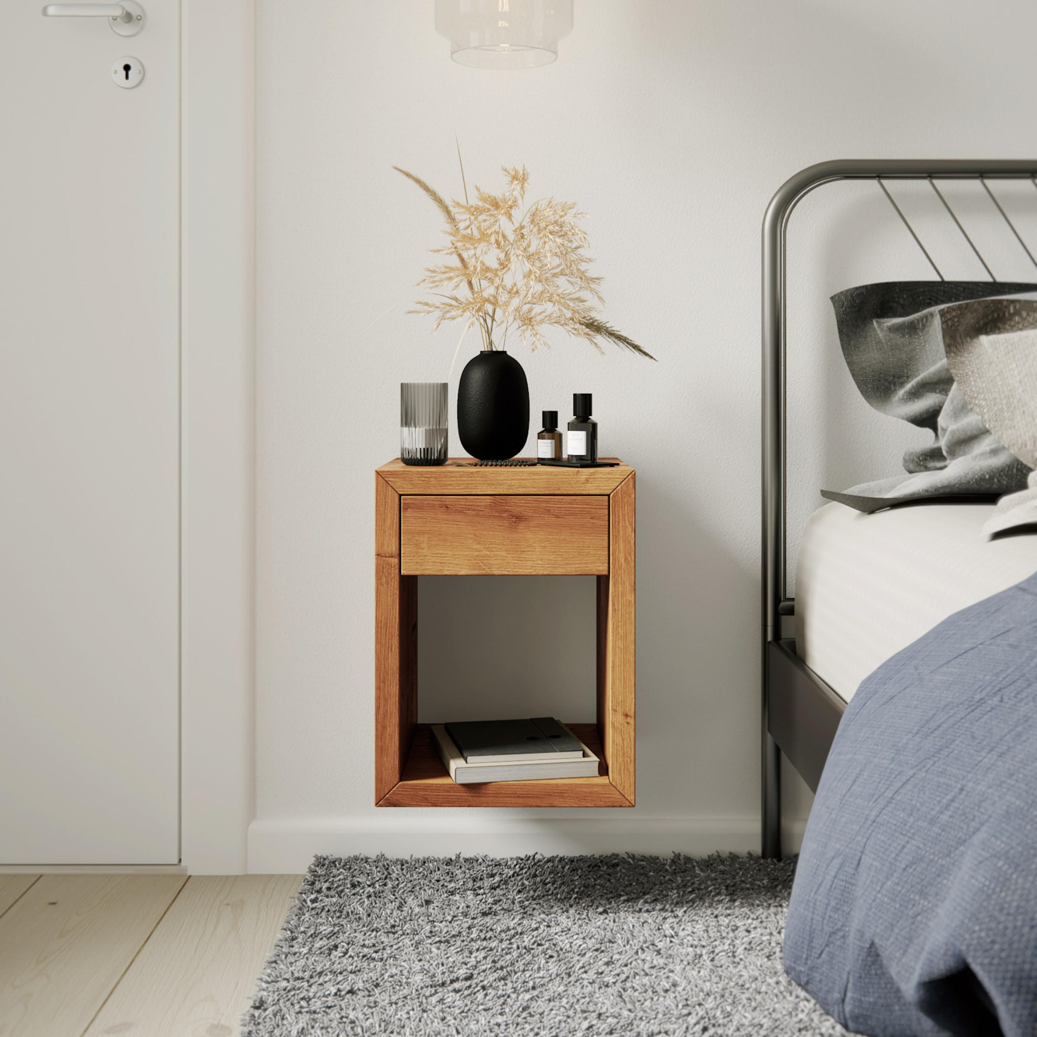 NACHTTISCH Hugo 2er Set, Eiche, 30/30/39 cm - Beige, Holz (30/39/30cm) - WOODEK
