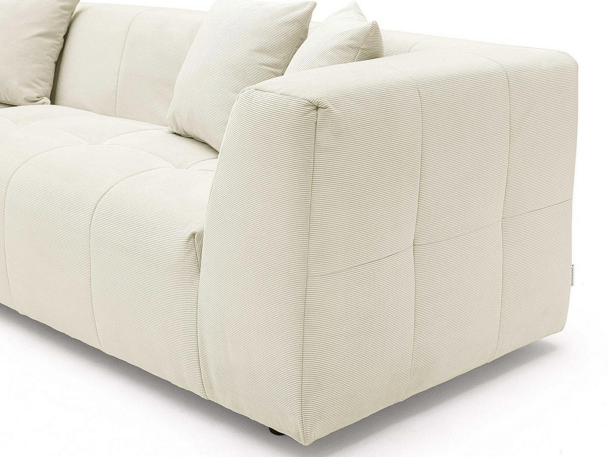 SOFA - 6 Personen - samt - beige Naemia - Beige, Kunststoff/Textil (263/70/233cm) - Vente-Unique