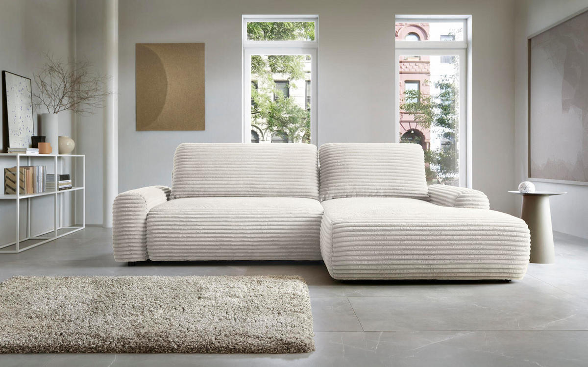 ECKSOFA CORD Beige 264x162x85 cm - Beige, Textil (264/162cm) - FURNLUX