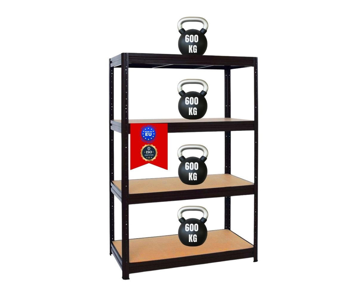 SCHWERLASTREGAL Dino 180x120x60 cm Fachlast 600 kg Schwarz - Schwarz, Metall (120/180/60cm) - PROREGAL