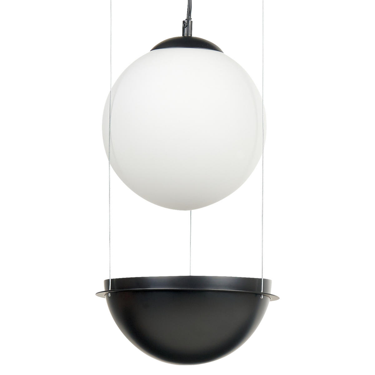 PENDELLEUCHTE Tobins 25x25x178 cm - Schwarz, Glas (25/25/178cm) - Beliani