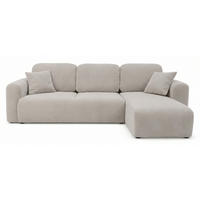 ROHOVÁ SEDAČKA Olido sivobéžový zamat - čierna/taupe, textil/plast (245/150cm) - Selsey