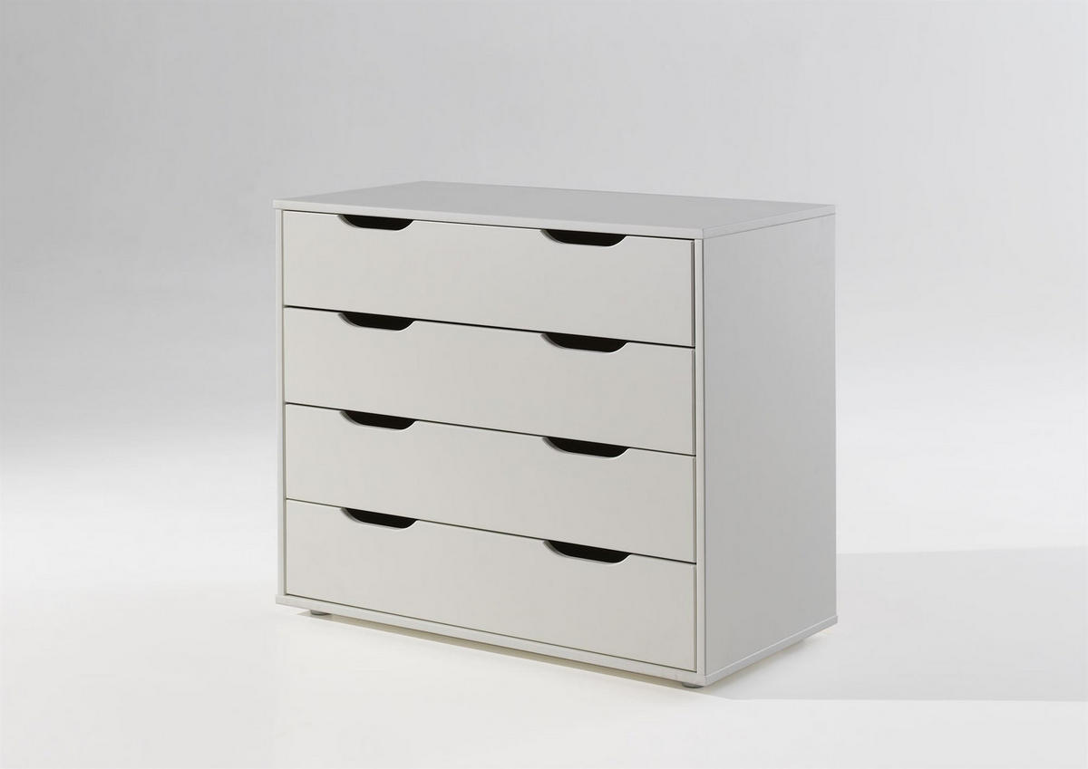 SCHUBLADENKOMMODE Kassie 86x72x43 aus MDF in Weiß - Weiß, Holzwerkstoff (86/43/43cm) - 58aufmkessel