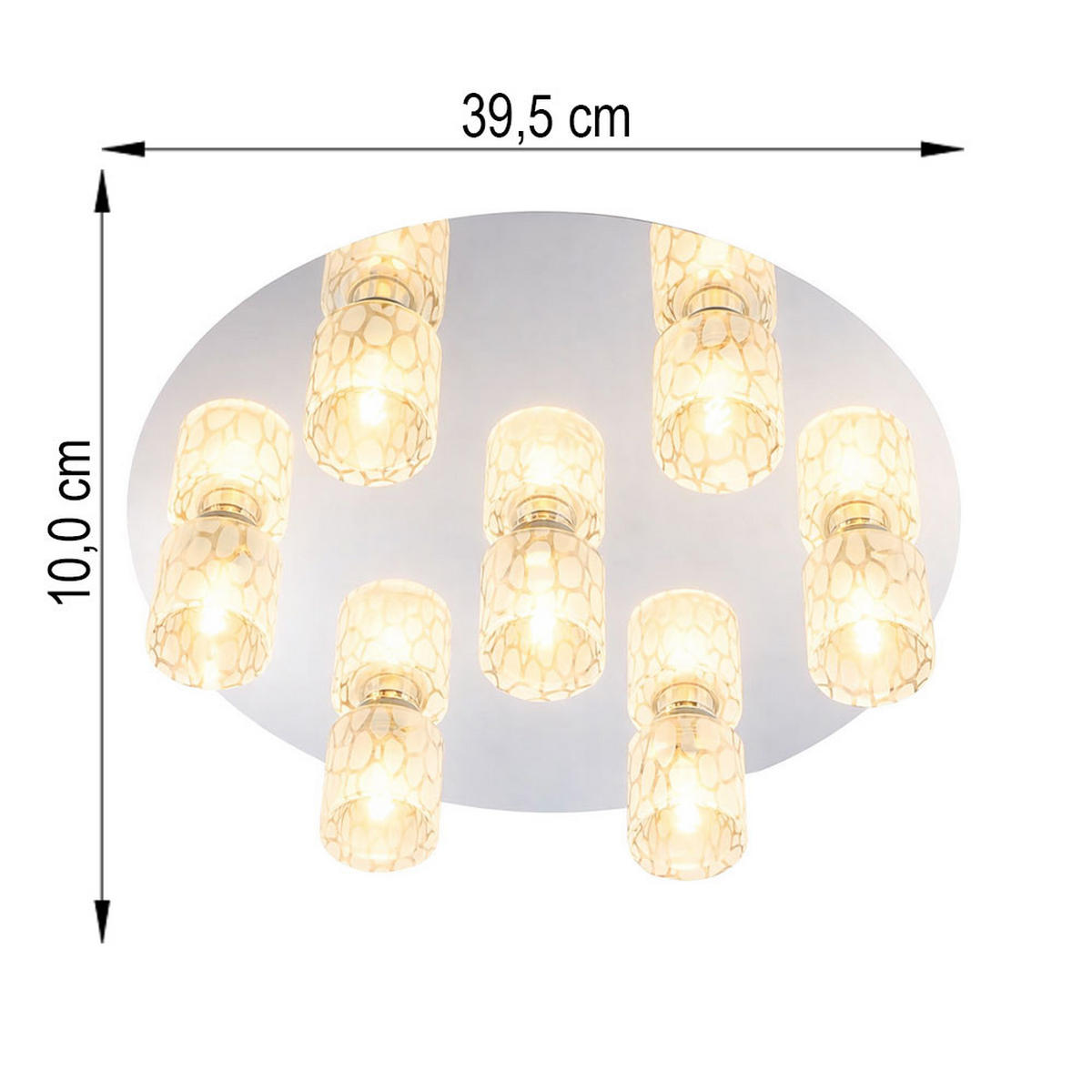 LED DECKENLEUCHTE DANELLA Chrom Klar - Silberfarben, Glas (39.5/39.5/10cm)