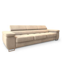 BETTSOFA MOSINE Wanilia Velours-Stoff mit Schlaffunktion - Beige, Textil (281/87/98cm) - MASSENO
