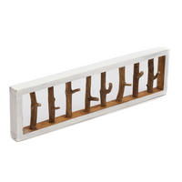 WANDGARDEROBE TREIBHOLZ UNIKAT 80 Recyclingholz massiv, 8 Haken 05 weiß-natur - Naturfarben/Weiß, Holz (80/22/12cm) - DESIGN DELIGHTS
