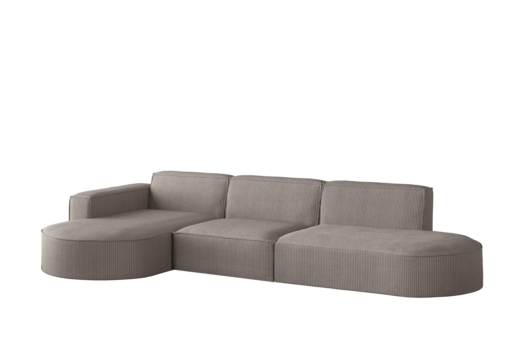 ECKSOFA Palma In Scala - Grau, Holzwerkstoff/Textil (296/165cm) - Fun Möbel