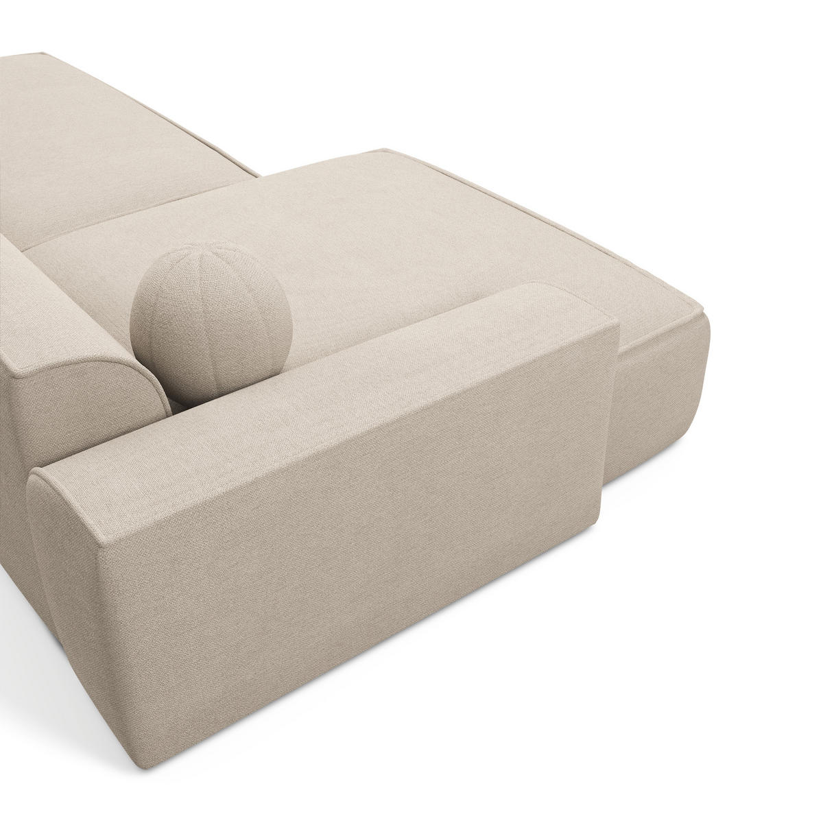 ECKSOFA LINKS Rastergewebe Creme 300cm - Creme, Textil (155/300cm) - Sia Home