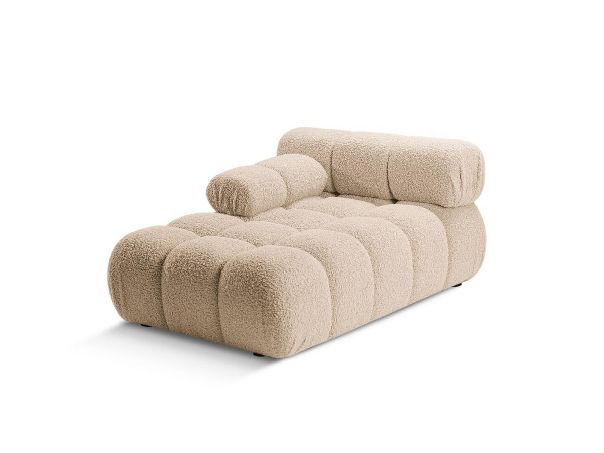 CHAISELONGUE links Bellis aus Boucle sandfarben - Sandfarben, Textil (94/70/155cm) - Micadoni