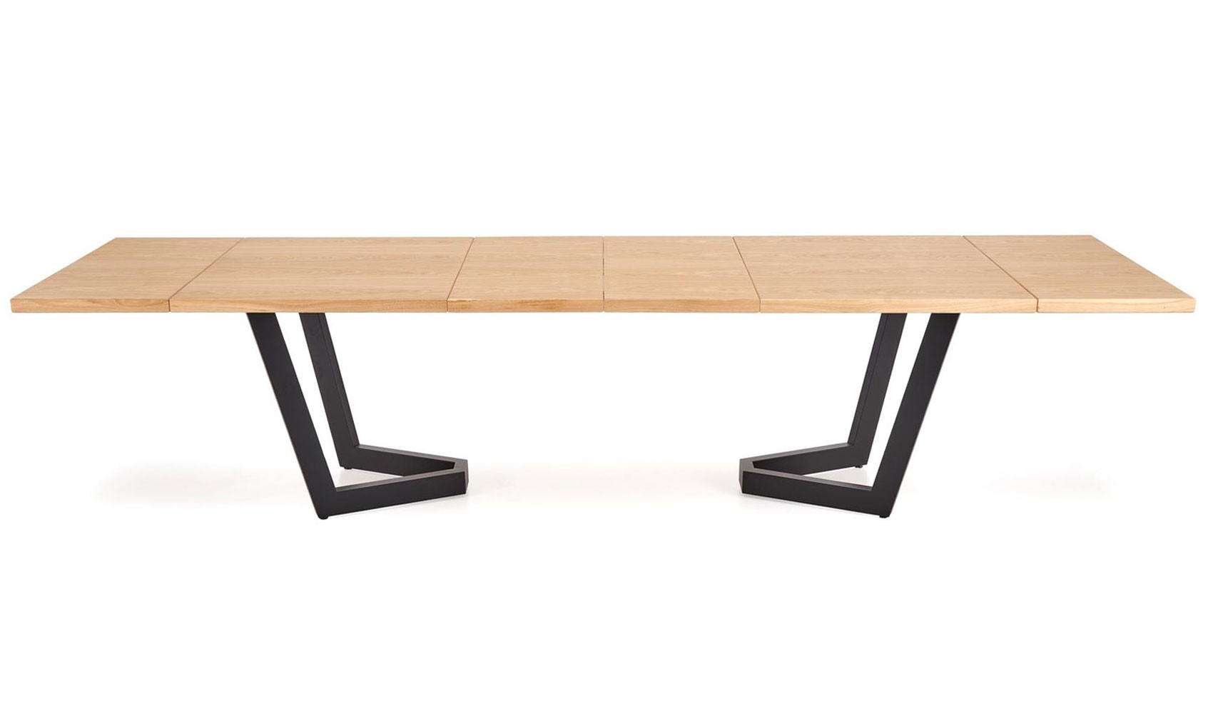 Feldmann-Wohnen Esstisch Eiche, Schwarz 340x77x90 cm