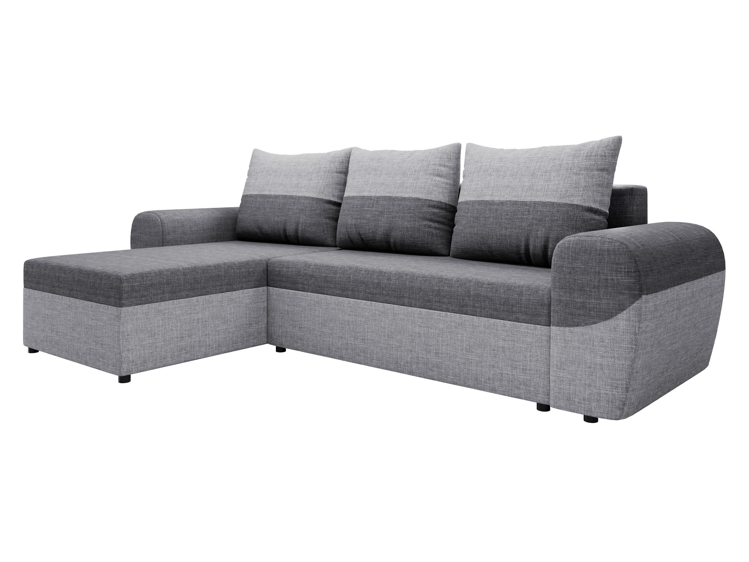 ECKSOFA Mader - Dunkelgrau/Hellgrau, Holz/Kunststoff (260/140cm) - MIRJAN24