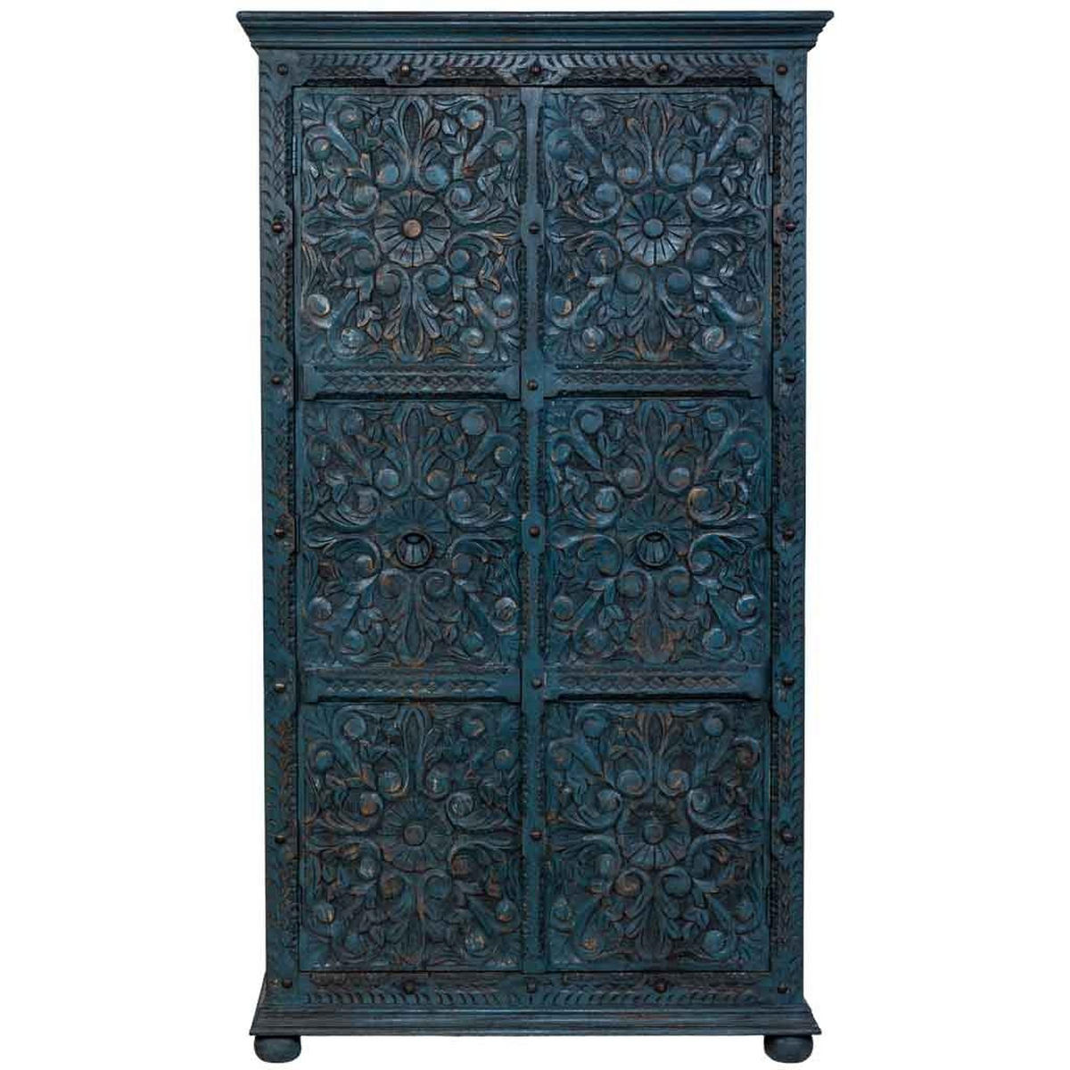 KLEIDERSCHRANK aus holz 102x44x183cm - Blau, Holz (102/183/44cm) - Wanderlust