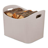 HOLZKORB - Grau, Wellpappe/Kunststoff (53.5/36/41cm) - Relaxdays
