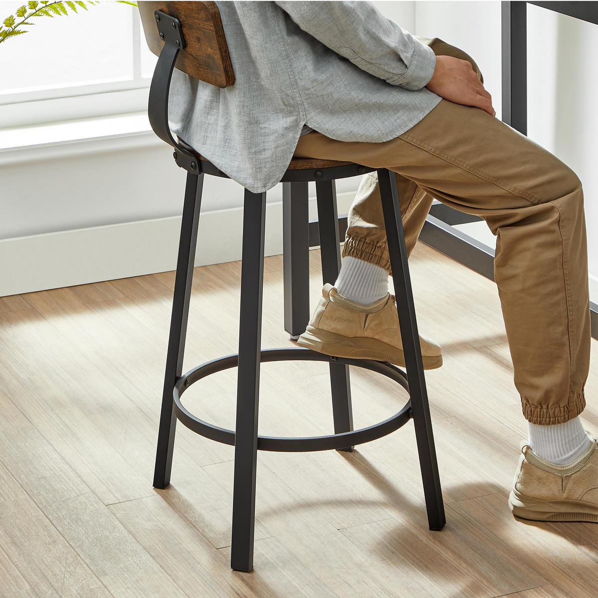 BARSTUHL 2ER-SET - Braun, Holzwerkstoff (37/89/37cm) - Hansiro