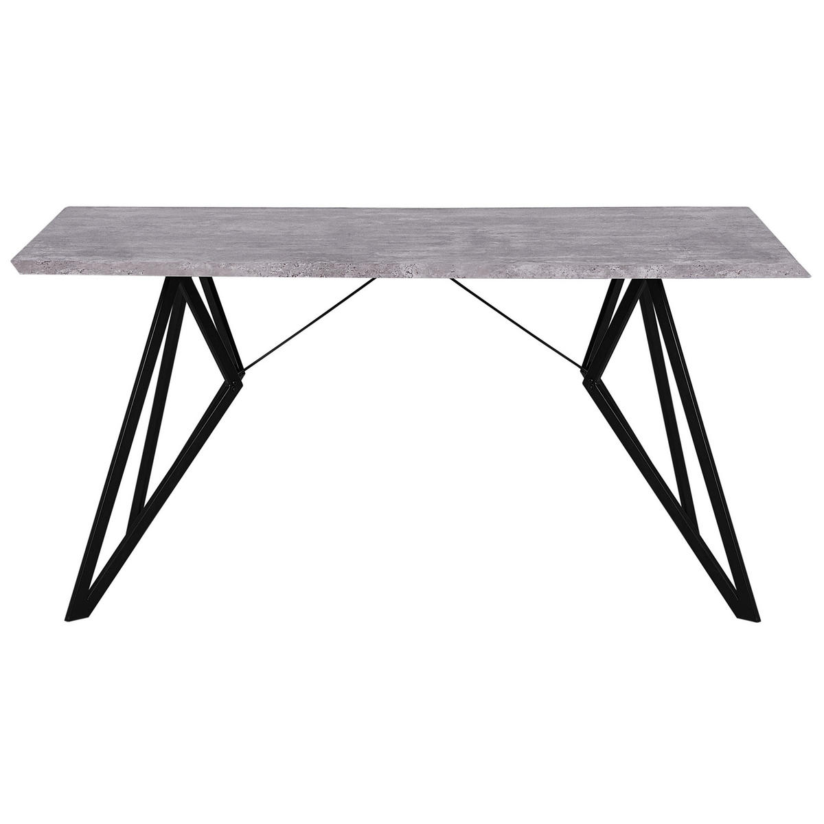 ESSTISCH 160/90/76 cm Hellgrau Rechteckig Buscot - Grau, Holzwerkstoff (160/90/76cm) - Beliani