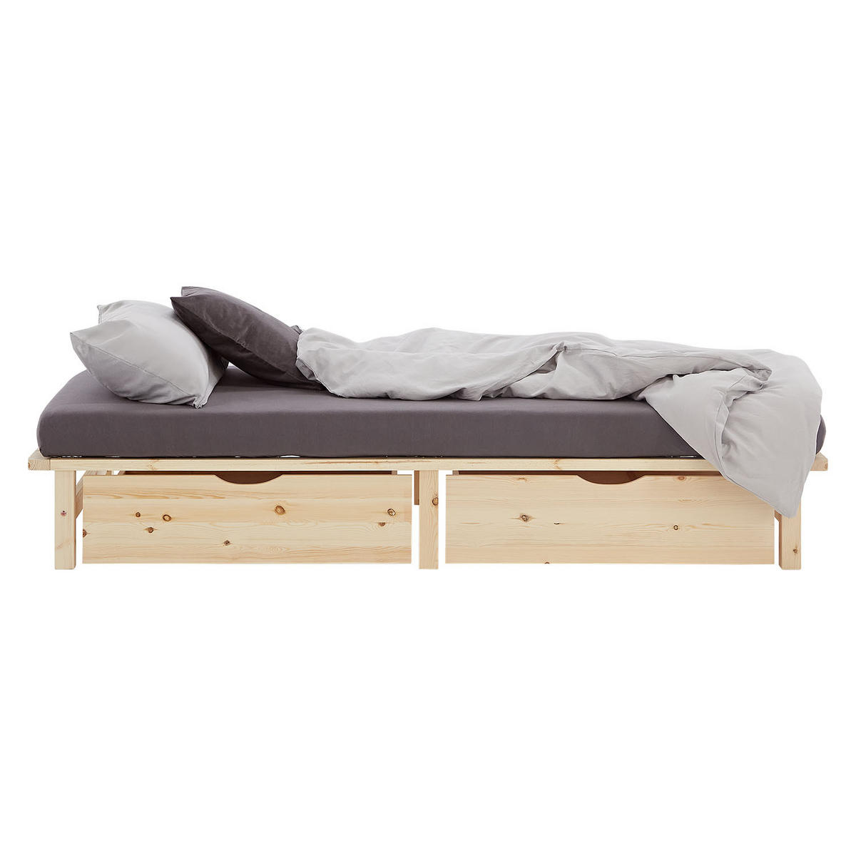 STAURAUMBETT 100/200 cm natur - Braun, Holz (100/200cm) - Homestyle4u
