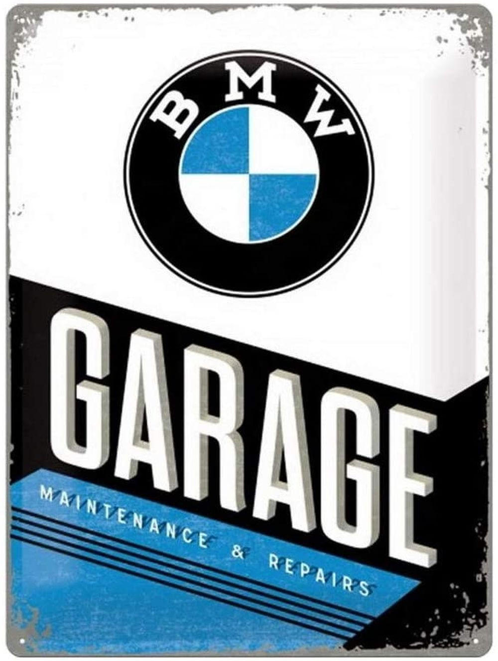 BLECHSCHILD 30/40 cm BMW Garage - Multicolor, Metall (30/40/0.2cm) - Nostalgic-Art
