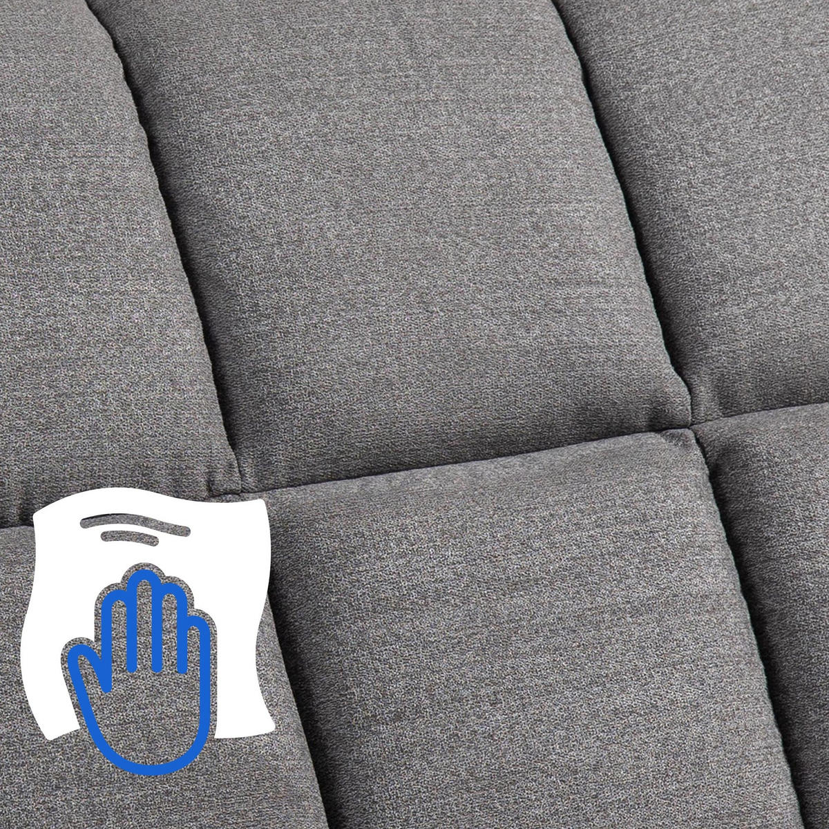 LOUNGESESSEL Poznan Stoff Grau Sessel Lounger - Grau, Textil (84/104/95cm) - DELUKE