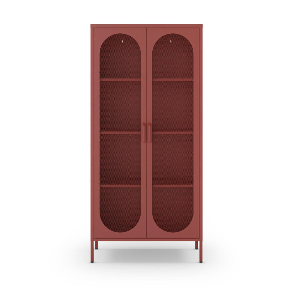 METALLVITRINE mit 2 Türen, Höhe 170 cm - Zio - Terrakotta - Terra cotta, Metall (80/170/40cm) - Drawer