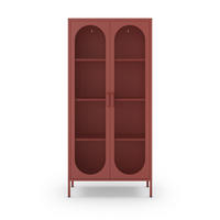 METALLVITRINE mit 2 Türen, Höhe 170 cm - Zio - Terrakotta - Terra cotta, Metall (80/170/40cm) - Drawer