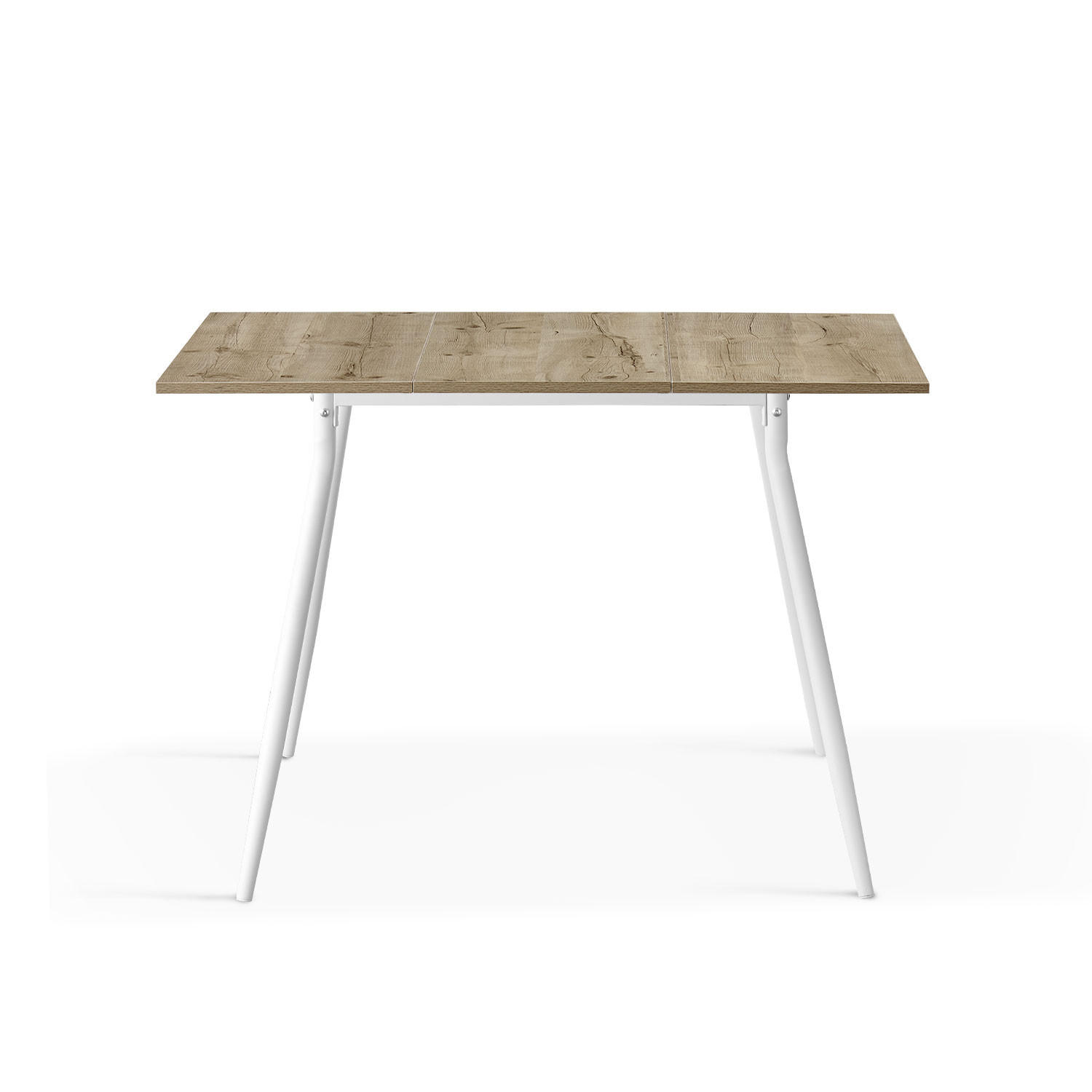 ESSTISCH JONTE 80-120/80/76 cm - Weiß/Eiche San Remo, Holzwerkstoff/Metall (80/80/76cm) - B&D Home