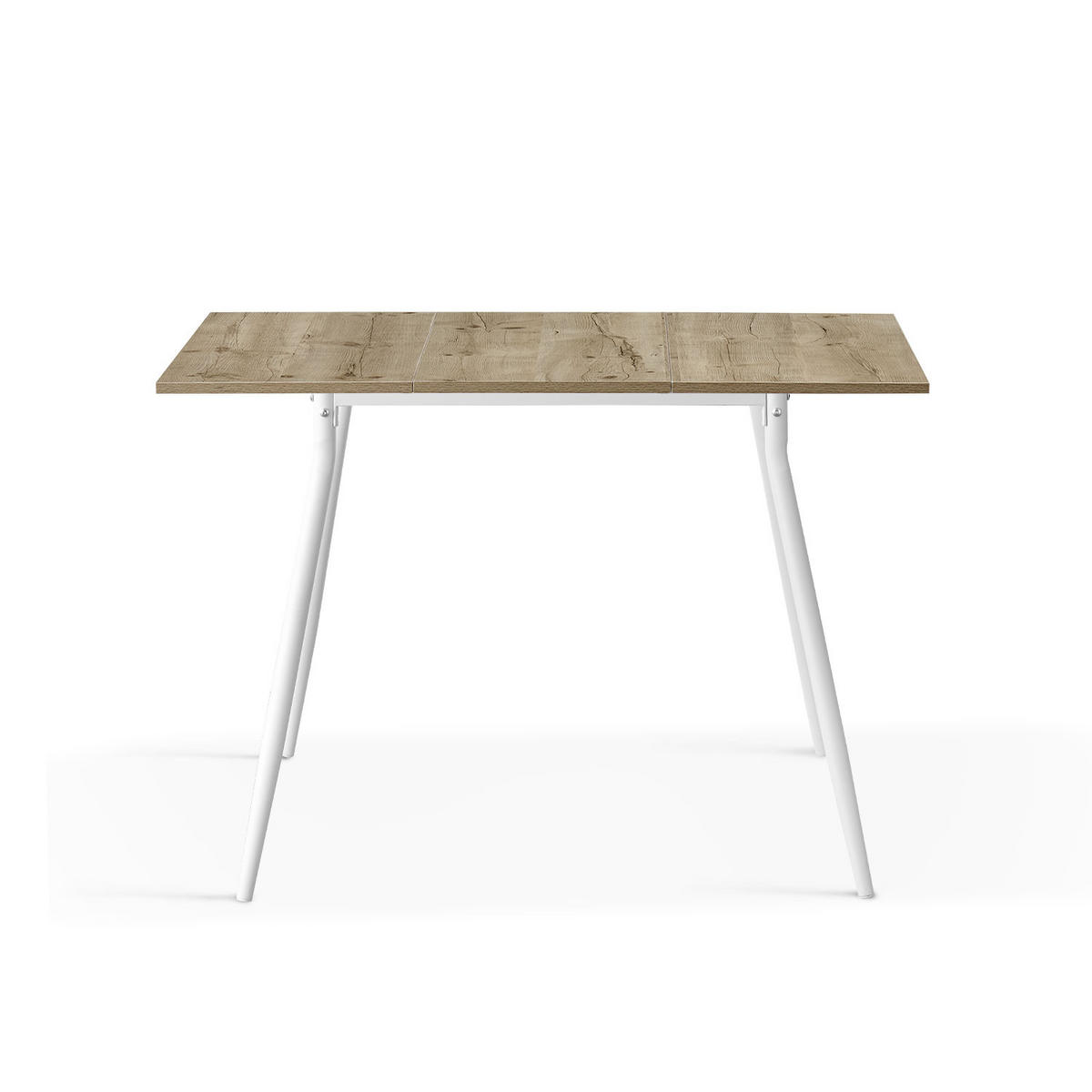 ESSTISCH JONTE 80-120/80/76 cm - Weiß/Eiche San Remo, Holzwerkstoff/Metall (80/80/76cm) - B&D Home