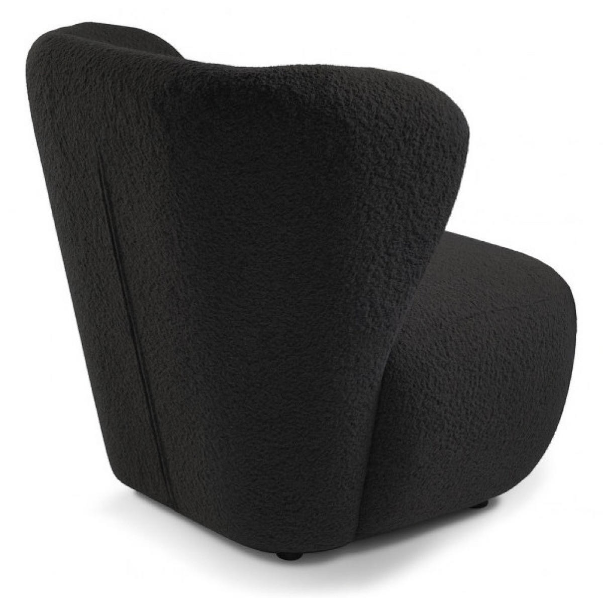 SESSEL Schwarz EVA Breites Rückenlehne Bouclé Stoff - Schwarz, Textil (82/74/74cm) - Sepro Meble