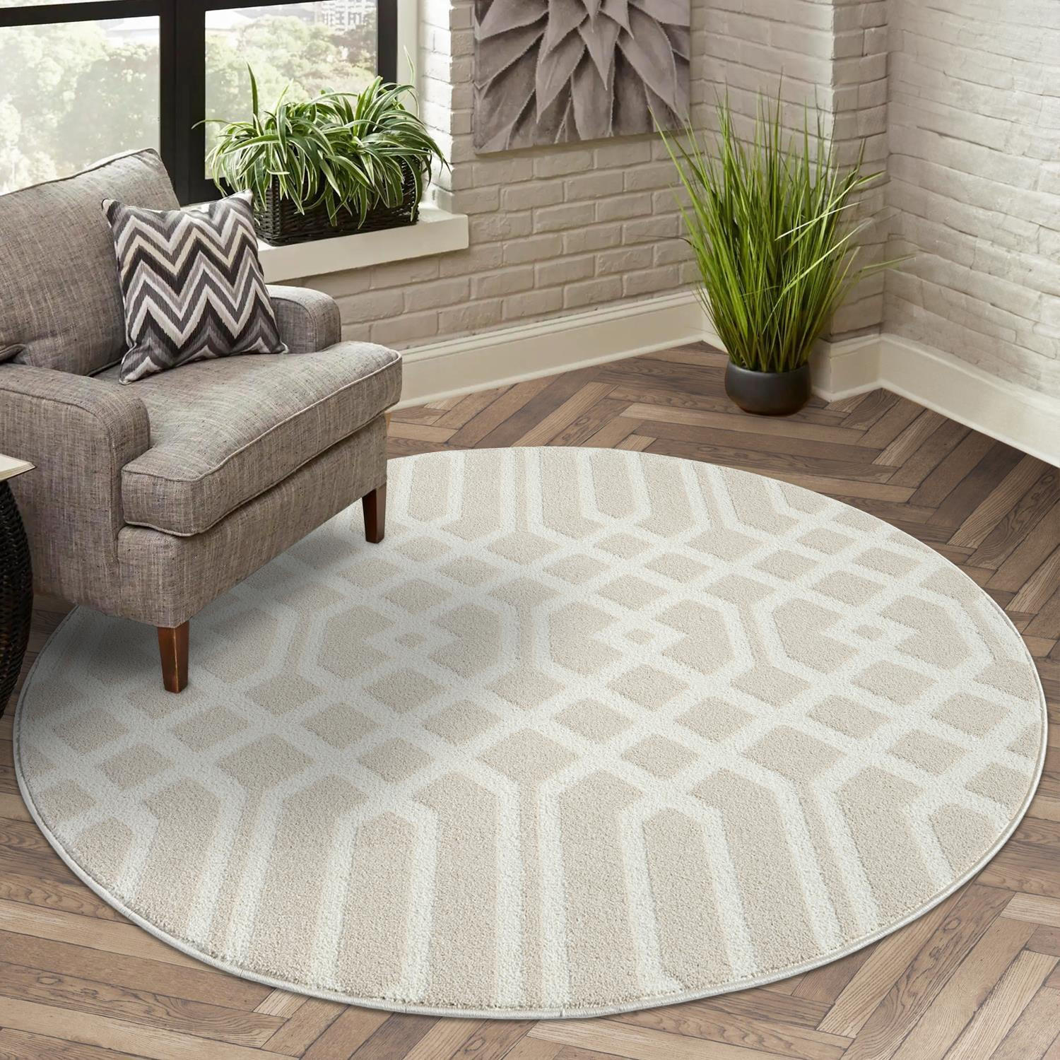 KURZFLOR-TEPPICH Flair 138 Beige 200x200 cm - Beige, Textil (200/200cm) - carpet city