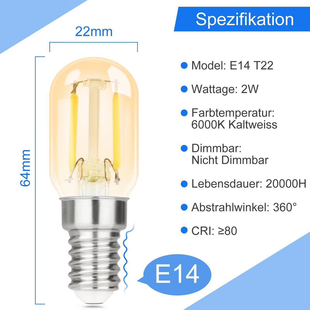 LED-LEUCHTMITTEL Artur II 6.4/2.2/2.2cm(2er-set) - Braun, Glas (2.2/2.2cm) - Nettlife