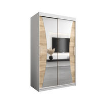 SCHWEBETÜRENSCHRANK 200/120/62 2-türig - Silberfarben/Weiß, Holz/Kunststoff (120/200/62cm) - Abiks Möbel