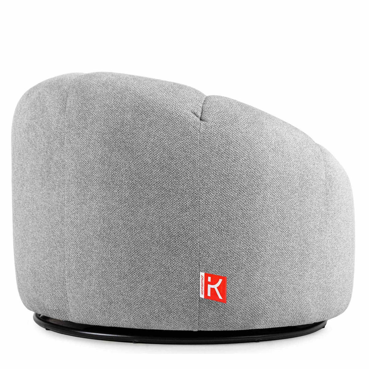 DREHSESSEL Toca mit drehbarem Metallfuß, - Hellgrau, Textil (91/72/91cm) - KONSIMO®