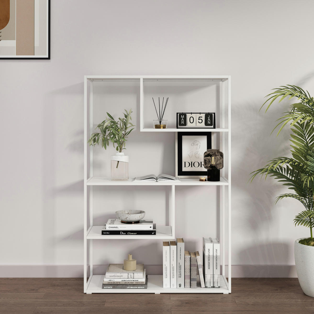 STANDREGAL Sievi - Weiß, Metall (85/126/35cm) - [en.casa]