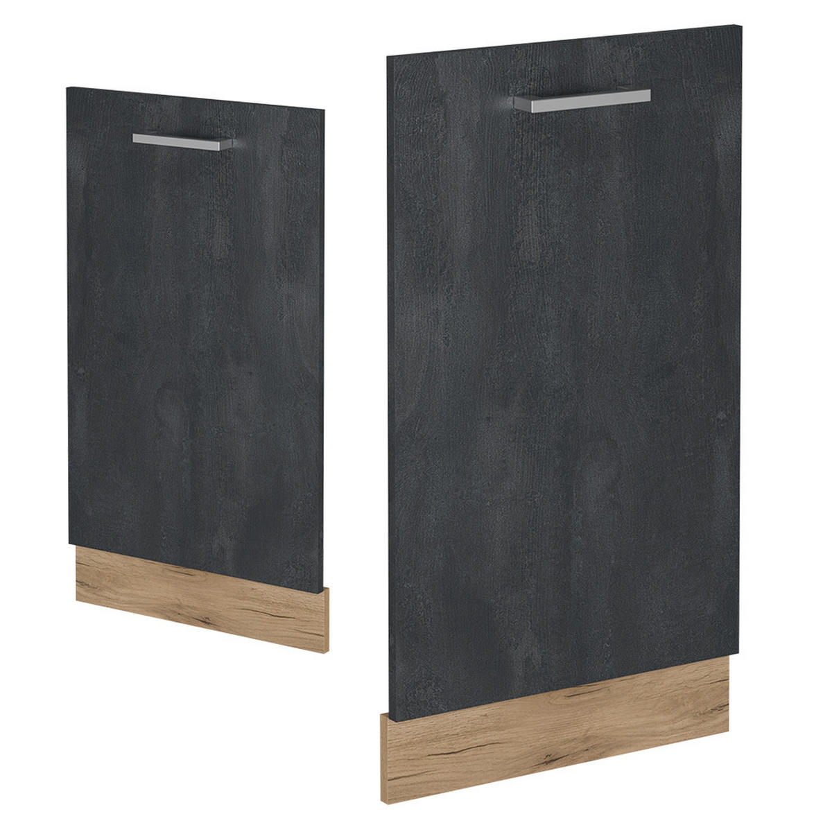 GESCHIRRSPÜLBLENDE R-Line Schwarz Beton 45 cm , AP Anthrazit - Honigeiche/Schwarz, Holzwerkstoff (45/81.8/1.6cm) - Vicco