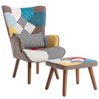 OHRENSESSEL mit Fußstütze, DE-42437, Bunt - Multicolor, Holzwerkstoff (69/95.5/38cm) - ComfortXL