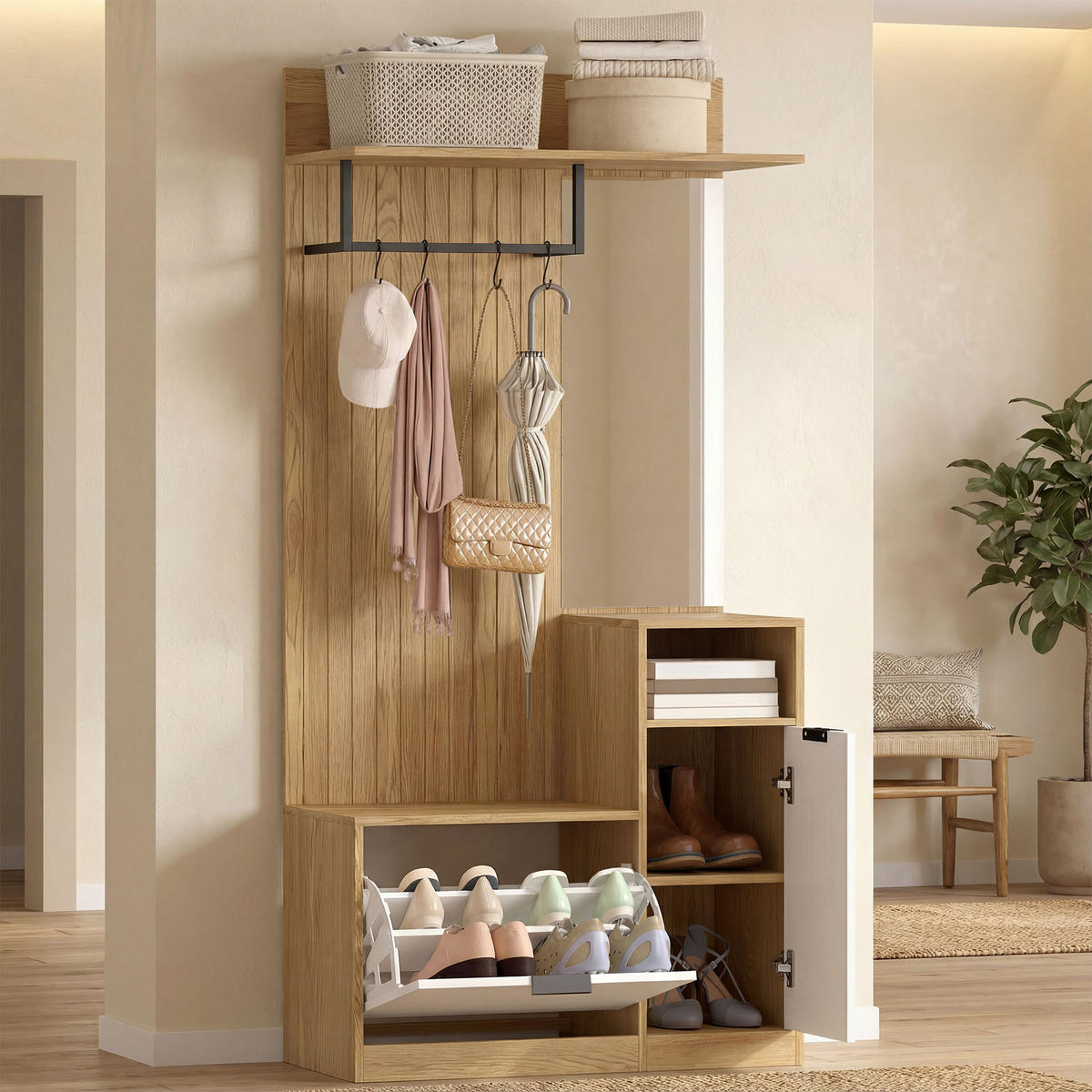 GARDEROBE DE-17896 Eiche - Eichefarben, Holzwerkstoff (36/168/80cm) - ComfortXL
