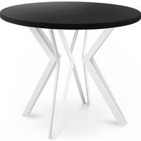 ESSTISCH Austin runder ausziehbarer, Schwarz 100-180/100/76 cm - Schwarz/Weiß, Holzwerkstoff/Metall (100/100/76cm) - WFL GROUP