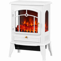 ELEKTRISCHER-KAMIN Verzinktes Stahlblech ABS Weiß - Weiß, Kunststoff/Metall (24/57/39cm) - HOMCOM