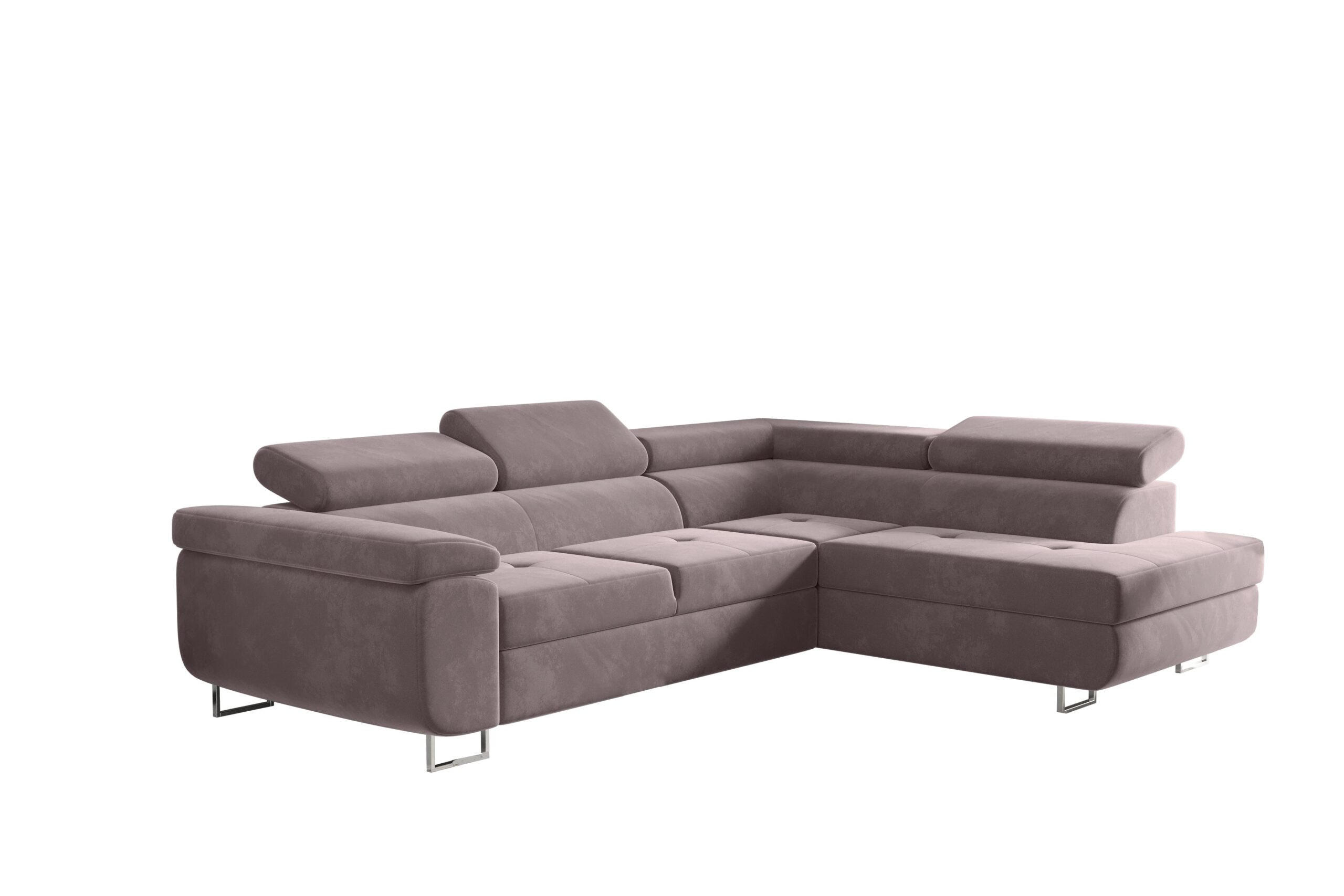 ECKSOFA mit Schlaffunktion und Bettkasten ATOM Violett Rechts - Violett, Holz/Textil (275/202cm) - Kaiser Möbel