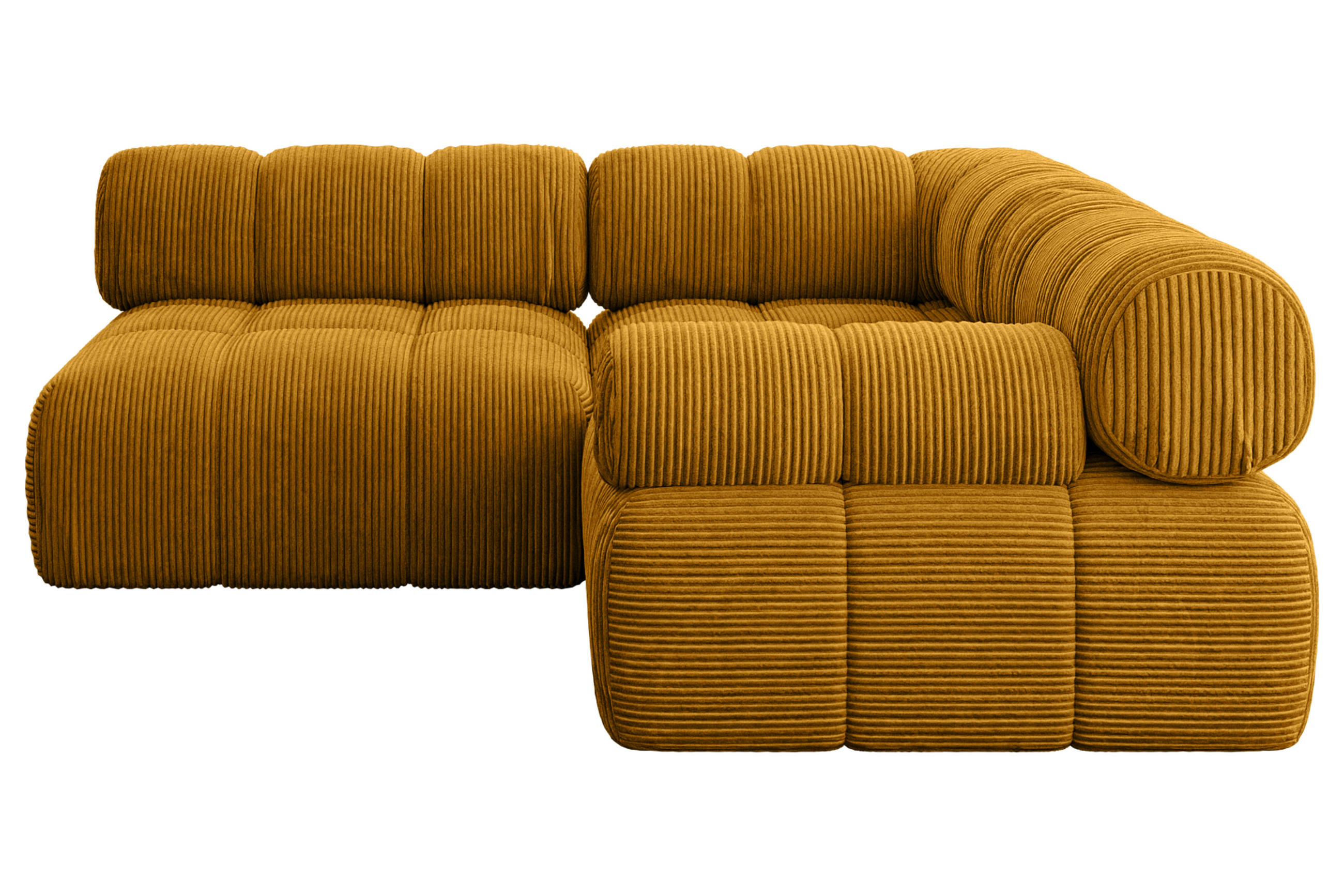 ECKSOFA modulares Sofa Mende-L1 - 190x190x70 cm Senfgelb Cord - Currygelb, Holzwerkstoff/Textil (190/190cm) - ALTDECOR