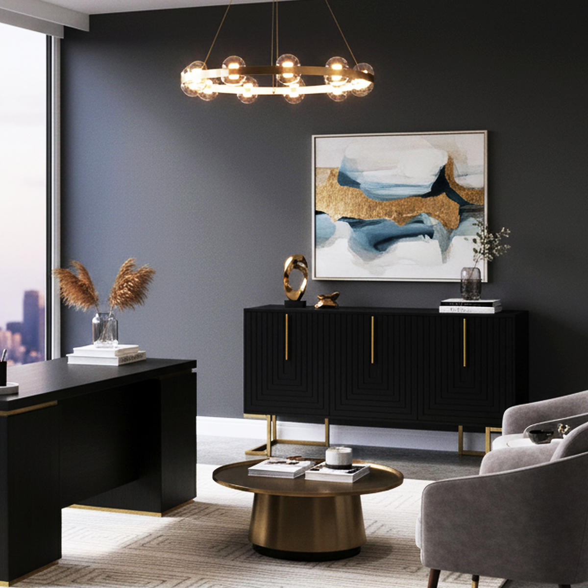 SIDEBOARD Schwarz 138/40/80.5 cm - Schwarz, Holzwerkstoff (40/80.5/138cm) - Urban Meuble